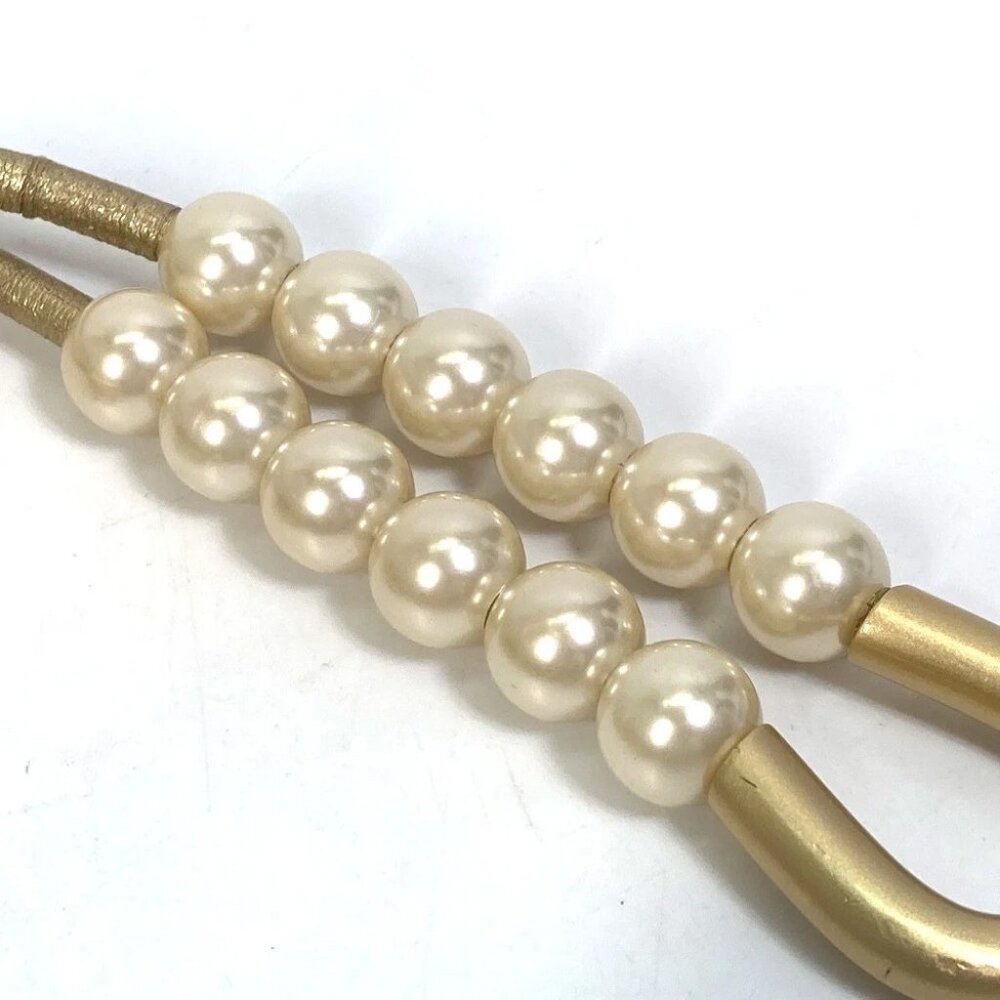 CHANEL 01C Faux pearl belt Leather Gold - Picture 11 of 12